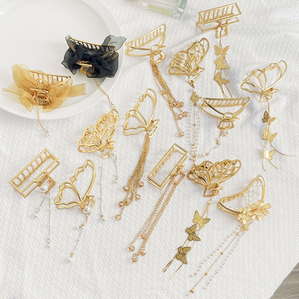 Wholesale Alloy Butterfly Heart Pendant Hair Grab